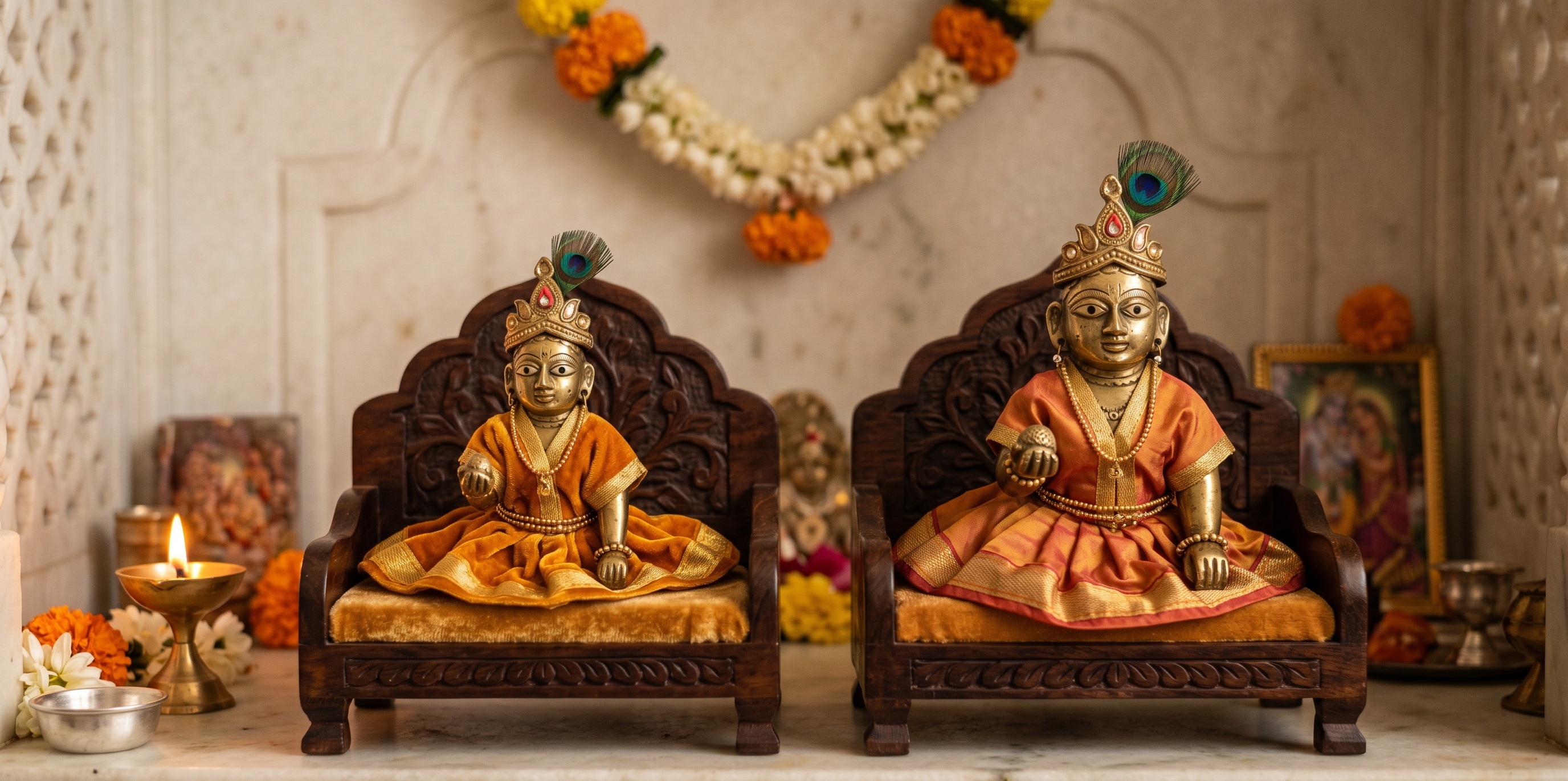 Laddu Gopal size 3 and size 4,most common household idol sizes with poshak