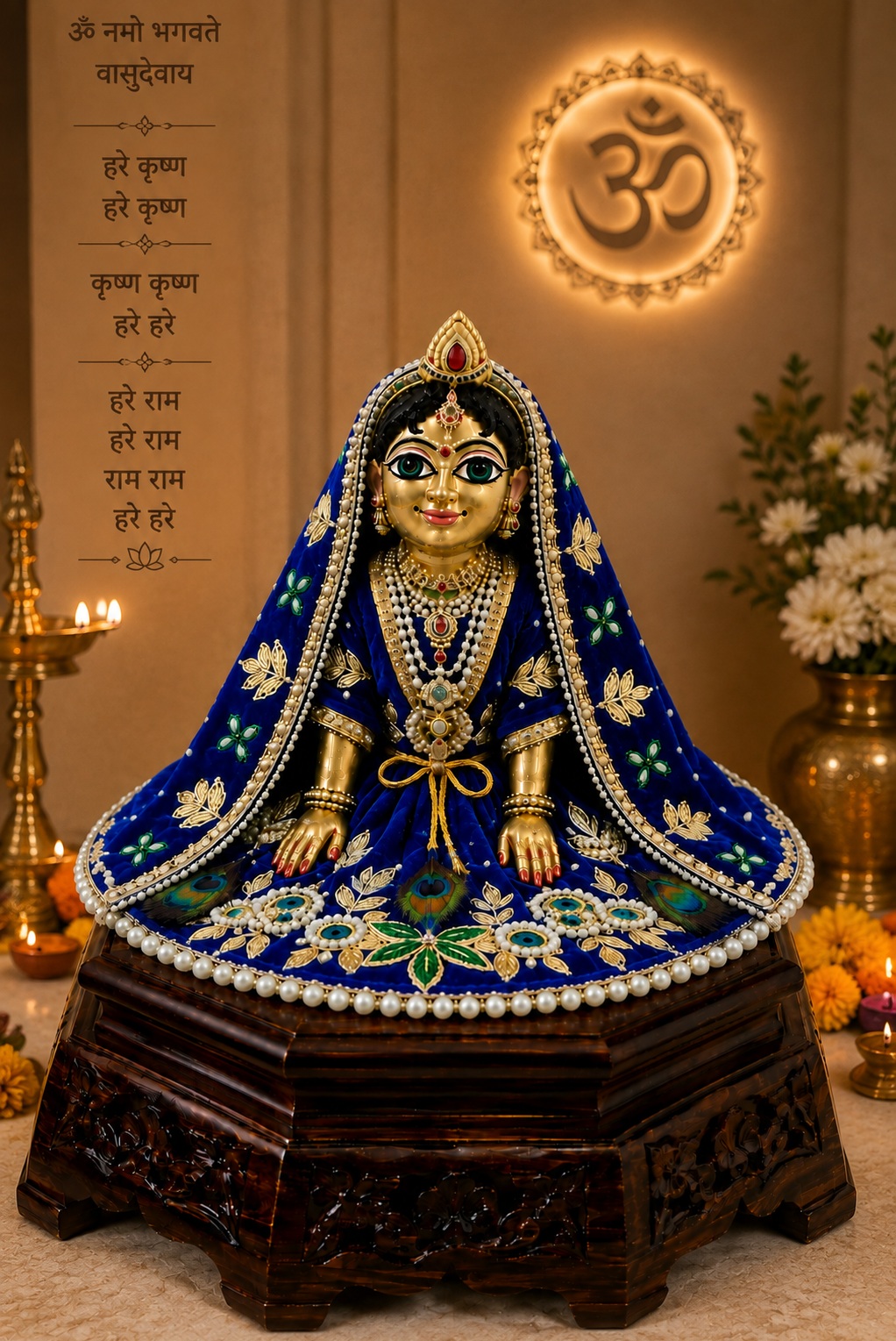 Radha Rani Ji poshak for Radha Ashtami, handcrafted lehenga, heavy poshak and color guide